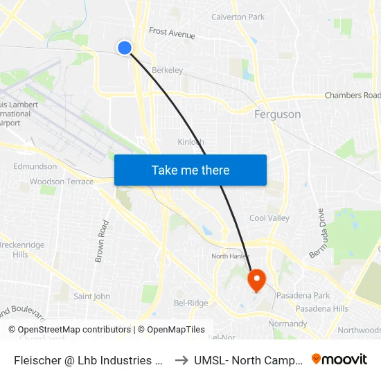 Fleischer @ Lhb Industries Wb to UMSL- North Campus map