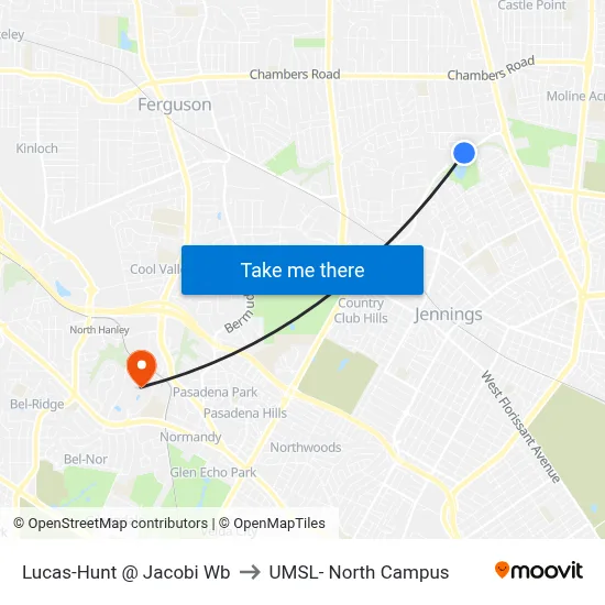 Lucas-Hunt @ Jacobi Wb to UMSL- North Campus map