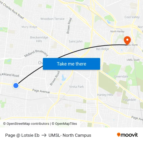 Page @ Lotsie Eb to UMSL- North Campus map