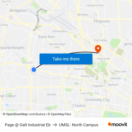 Page @ Galt Industrial Eb to UMSL- North Campus map