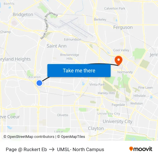 Page @ Ruckert Eb to UMSL- North Campus map