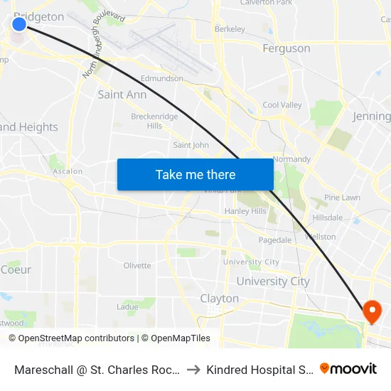 Mareschall @ St. Charles Rock Road Wb to Kindred Hospital St. Louis map
