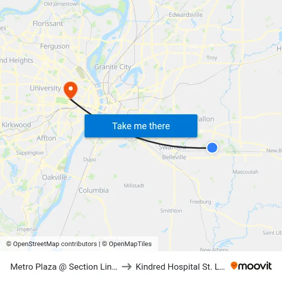 Metro Plaza @ Section Line Eb to Kindred Hospital St. Louis map