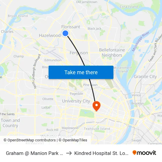 Graham @ Manion Park Sb to Kindred Hospital St. Louis map