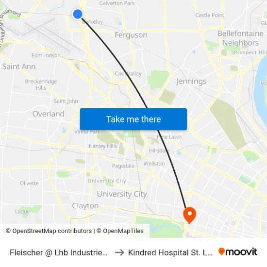 Fleischer @ Lhb Industries Wb to Kindred Hospital St. Louis map
