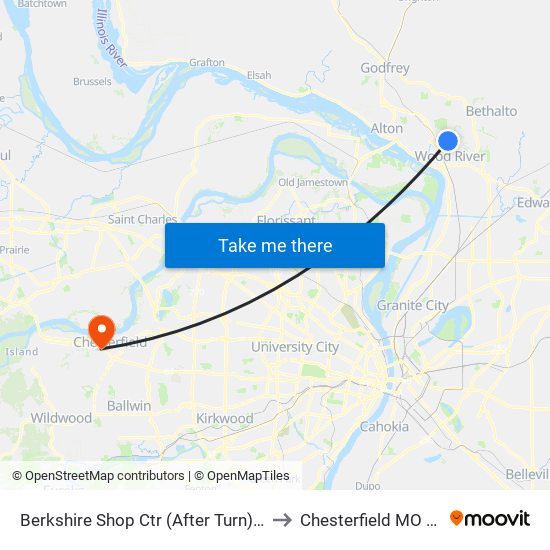 Berkshire Shop Ctr (After Turn) N / E to Chesterfield MO USA map