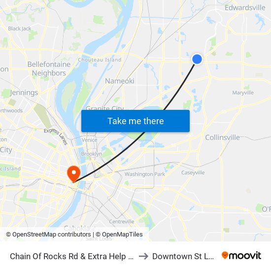 Chain Of Rocks Rd & Extra Help S / W to Downtown St Louis map