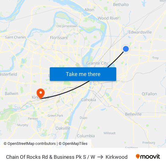 Chain Of Rocks Rd & Business Pk S / W to Kirkwood map