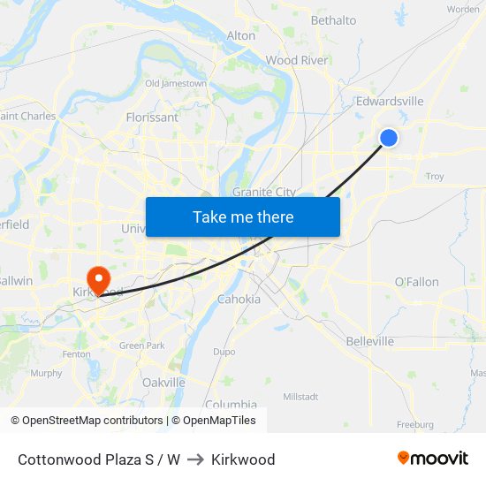 Cottonwood Plaza S / W to Kirkwood map
