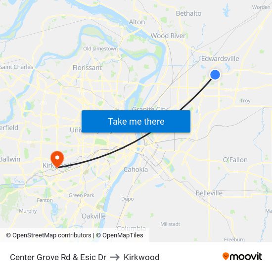 Center Grove Rd & Esic Dr to Kirkwood map