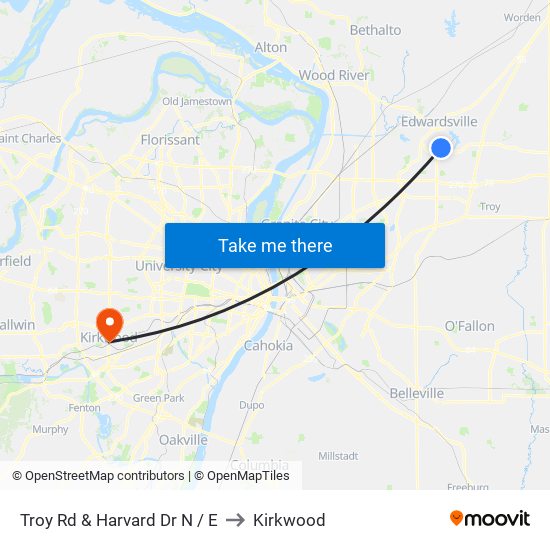 Troy Rd & Harvard Dr N / E to Kirkwood map