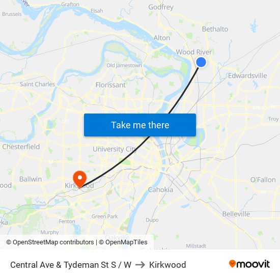 Central Ave & Tydeman St S / W to Kirkwood map