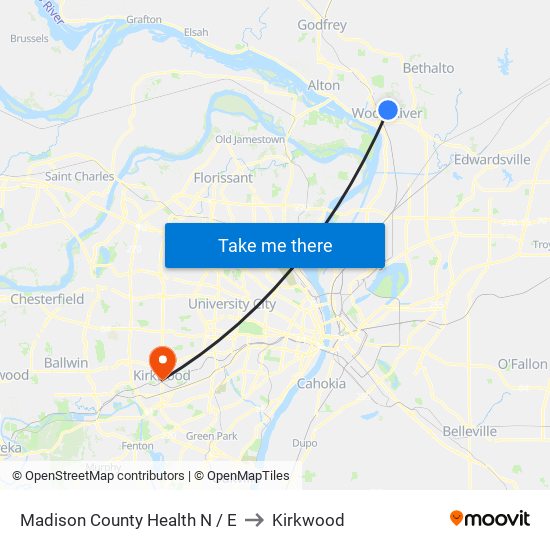 Madison County Health N / E to Kirkwood map