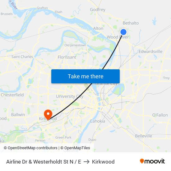 Airline Dr & Westerholdt St N / E to Kirkwood map