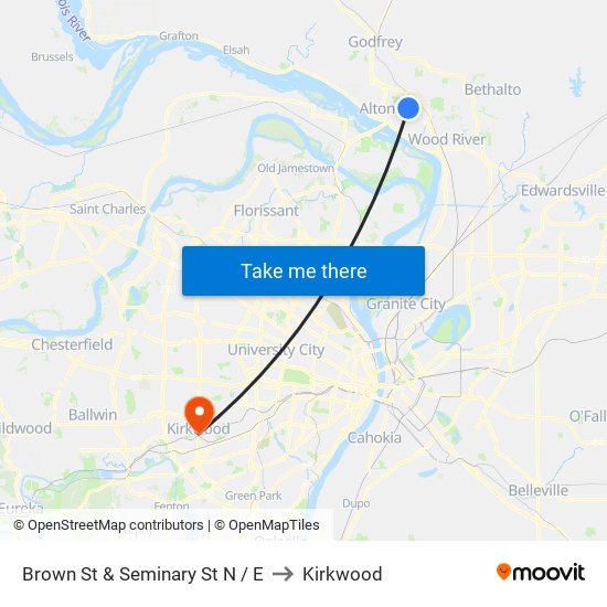 Brown St & Seminary St N / E to Kirkwood map