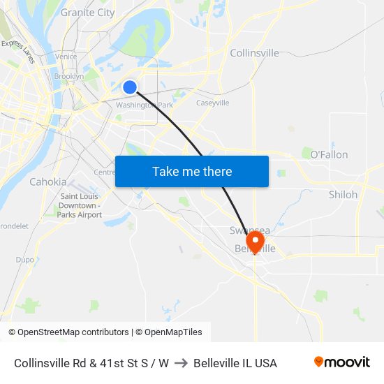 Collinsville Rd & 41st St S / W to Belleville IL USA map