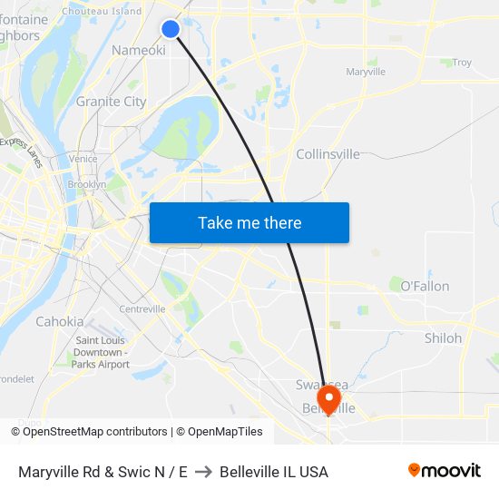 Maryville Rd & Swic N / E to Belleville IL USA map