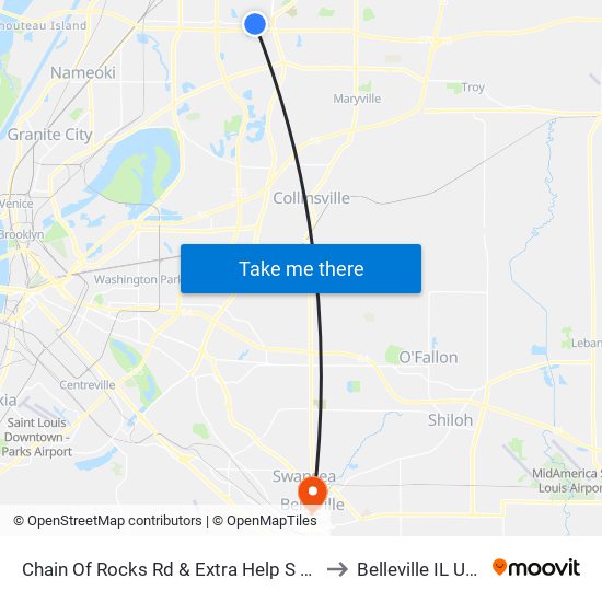 Chain Of Rocks Rd & Extra Help S / W to Belleville IL USA map