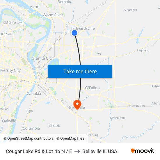 Cougar Lake Rd & Lot 4b N / E to Belleville IL USA map