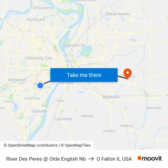 River Des Peres @ Olde English Nb to O Fallon IL USA map