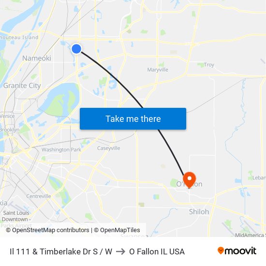 Il 111 & Timberlake Dr S / W to O Fallon IL USA map