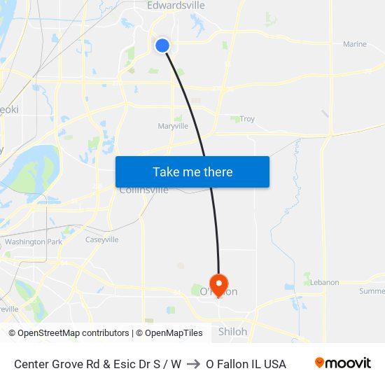 Center Grove Rd & Esic Dr S / W to O Fallon IL USA map