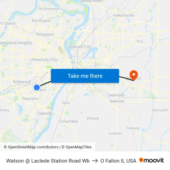 Watson @ Laclede Station Road Wb to O Fallon IL USA map