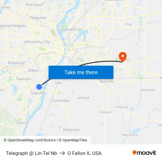 Telegraph @ Lin-Tel Nb to O Fallon IL USA map