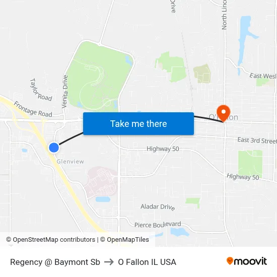 Regency @ Baymont Sb to O Fallon IL USA map