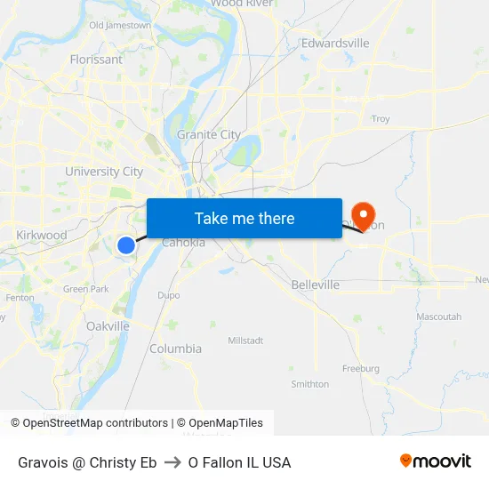 Gravois @ Christy Eb to O Fallon IL USA map