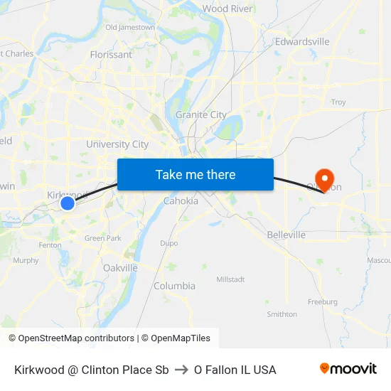 Kirkwood @ Clinton Place Sb to O Fallon IL USA map
