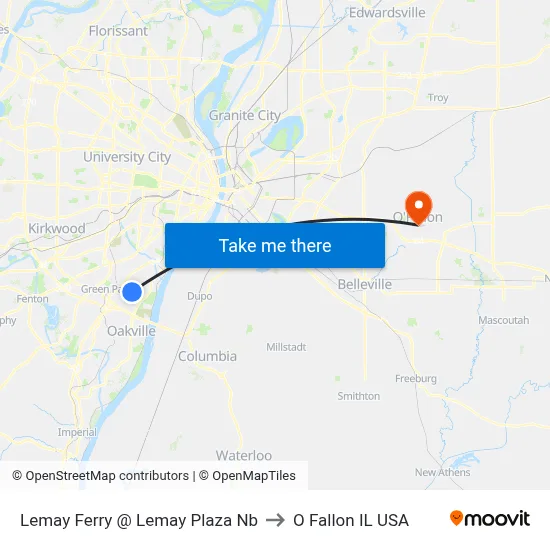 Lemay Ferry @ Lemay Plaza Nb to O Fallon IL USA map