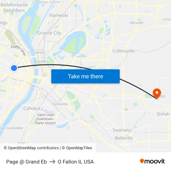 Page @ Grand Eb to O Fallon IL USA map