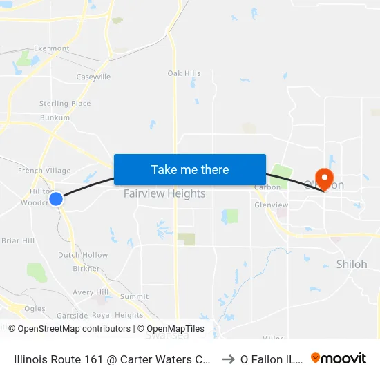 Illinois Route 161 @ Carter Waters Company Nb to O Fallon IL USA map
