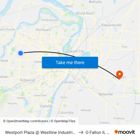 Westport Plaza @ Westline Industrial Wb to O Fallon IL USA map