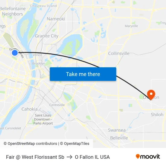 Fair @ West Florissant Sb to O Fallon IL USA map