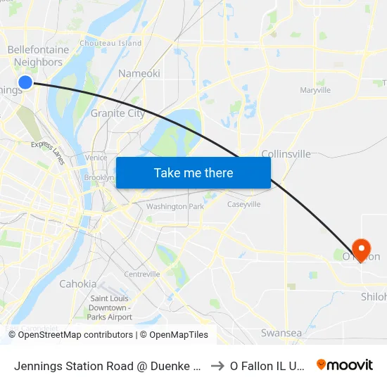 Jennings Station Road @ Duenke Eb to O Fallon IL USA map