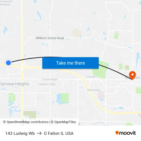 143 Ludwig Wb to O Fallon IL USA map