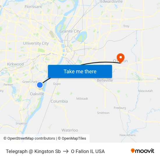 Telegraph @ Kingston Sb to O Fallon IL USA map