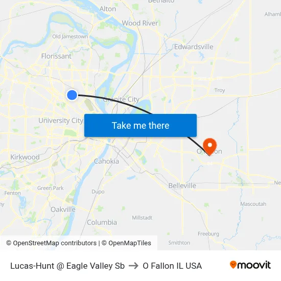 Lucas-Hunt @ Eagle Valley Sb to O Fallon IL USA map