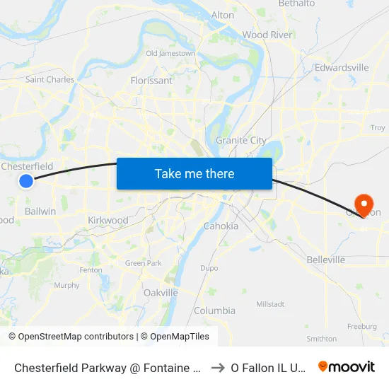 Chesterfield Parkway @ Fontaine Eb to O Fallon IL USA map