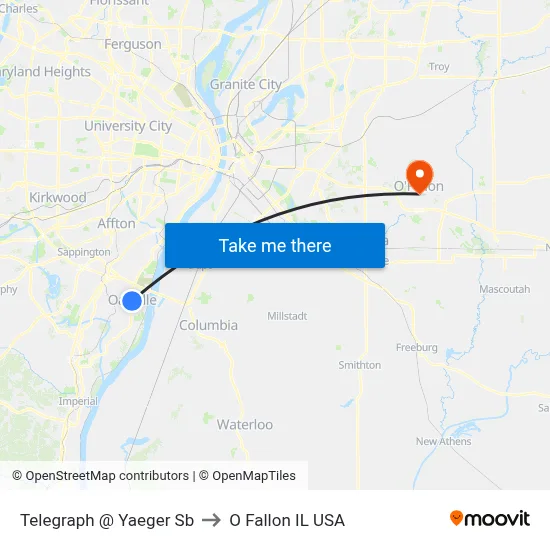 Telegraph @ Yaeger Sb to O Fallon IL USA map