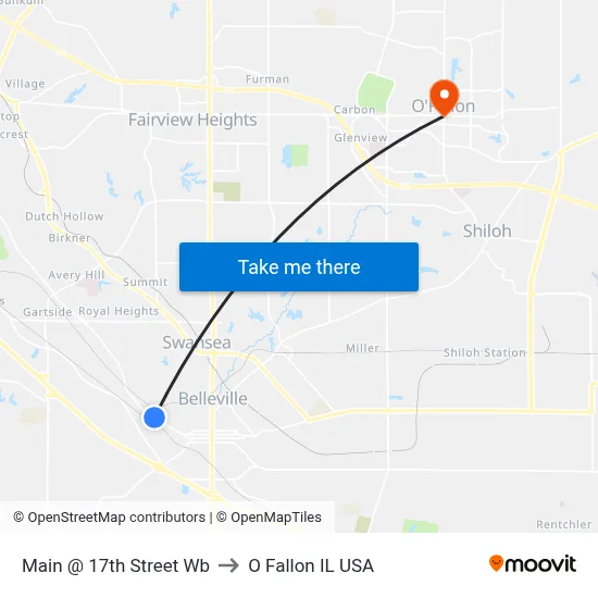 Main @ 17th Street Wb to O Fallon IL USA map