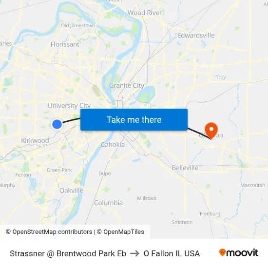Strassner @ Brentwood Park Eb to O Fallon IL USA map