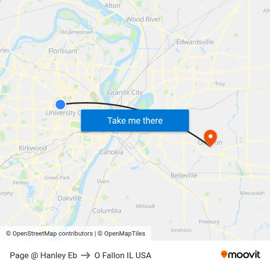 Page @ Hanley Eb to O Fallon IL USA map