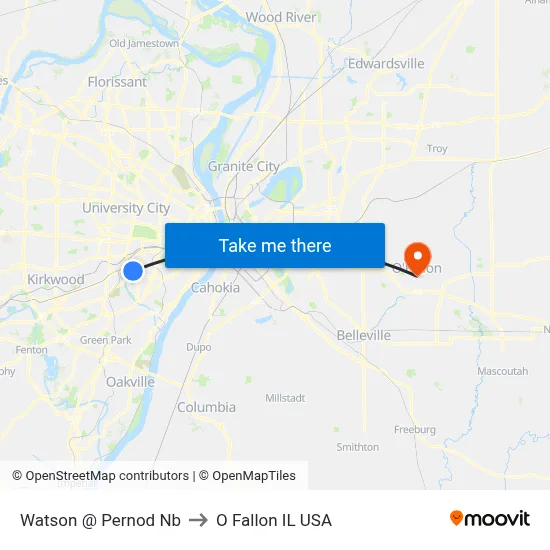Watson @ Pernod Nb to O Fallon IL USA map