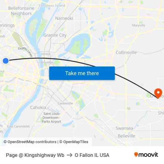 Page @ Kingshighway Wb to O Fallon IL USA map