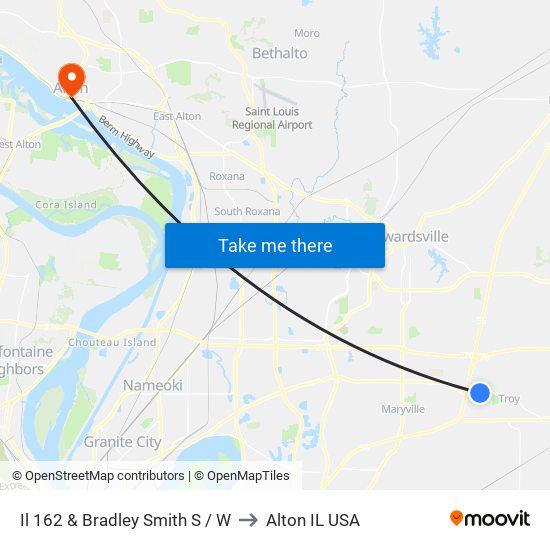 Il 162 & Bradley Smith S / W to Alton IL USA map