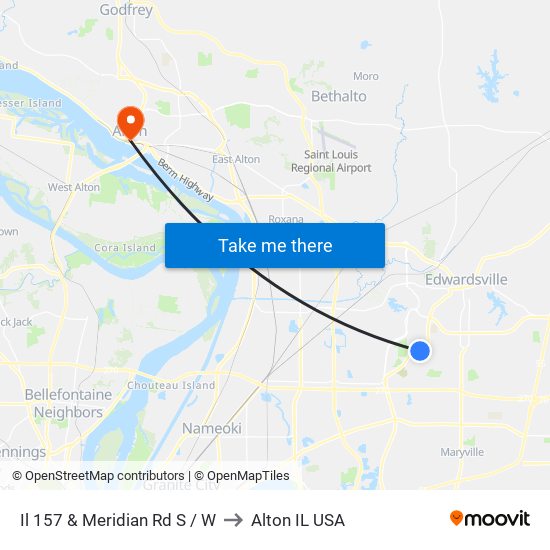 Il 157 & Meridian Rd S / W to Alton IL USA map