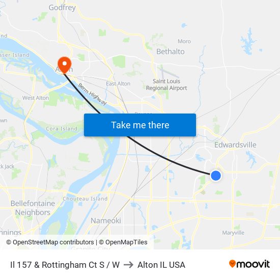 Il 157 & Rottingham Ct S / W to Alton IL USA map